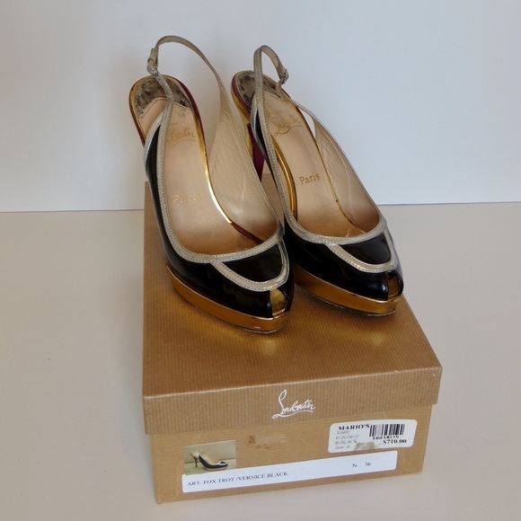 Christian Louboutin Metallic Slingbacks, Size 36 🔴CLEARANCE🔴 - Picture 1 of 7